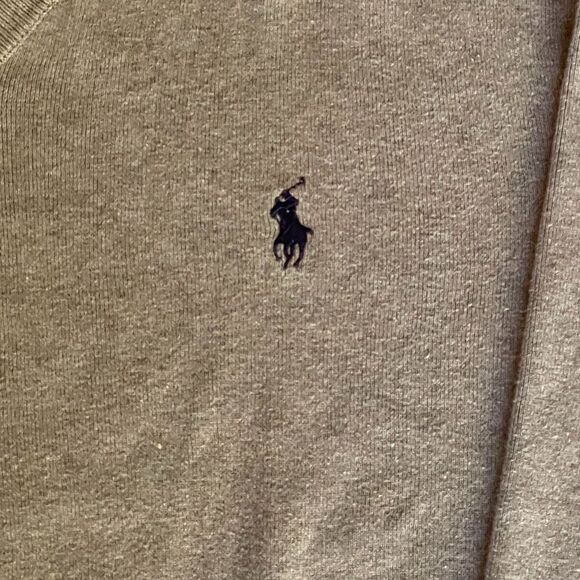 Polo Ralph Lauren Men's Classic V-Neck Cotton Sweater Gray Casual XL - Picture 3 of 4